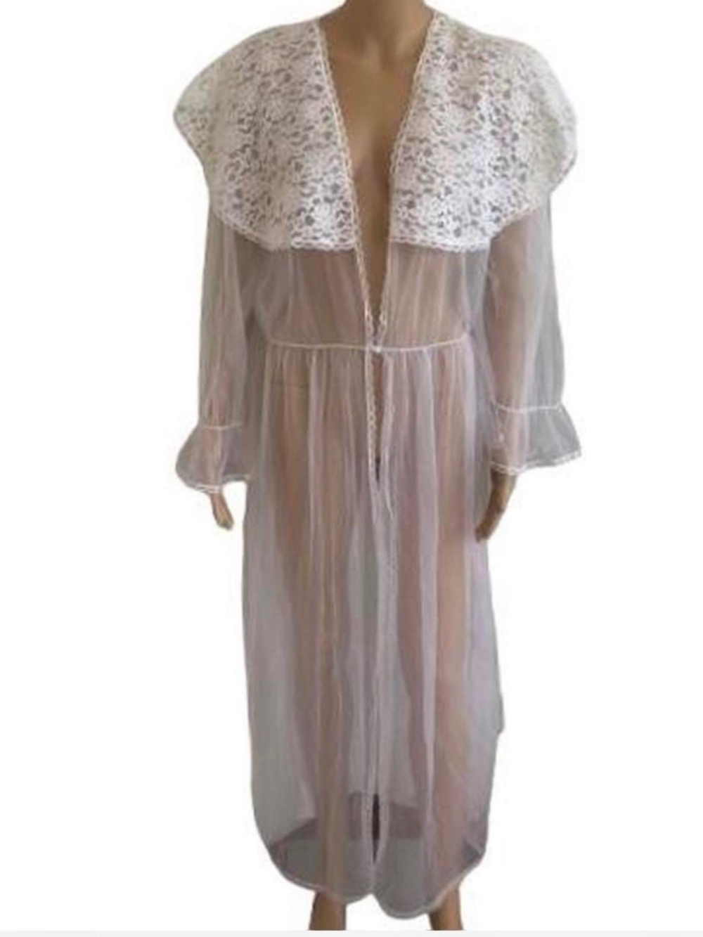 🌹Vintage🌹Lace Robe Peignoir Size Large